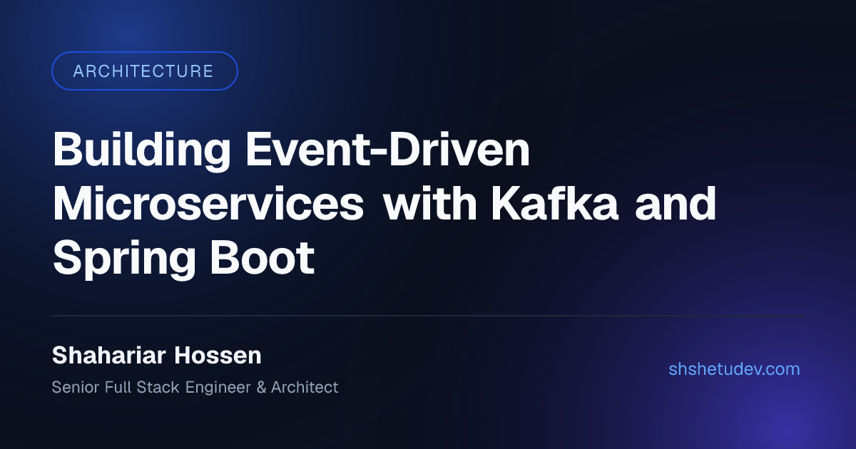 Building Event-Driven Microservices with Kafka and Spring Boot