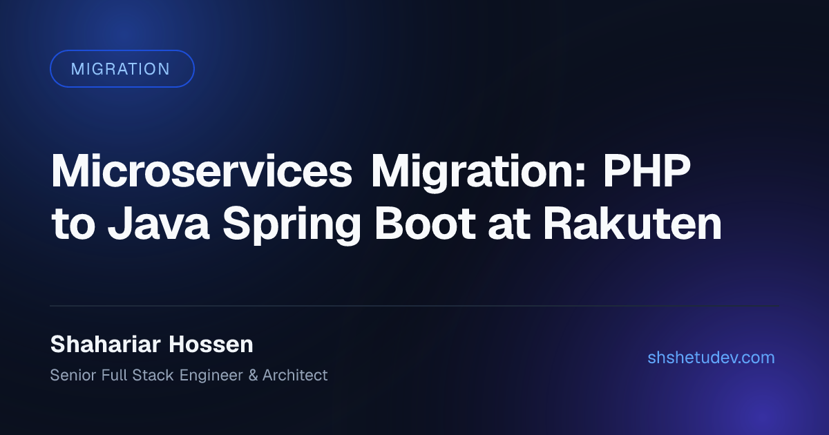 Microservices Migration: PHP to Java Spring Boot at Rakuten